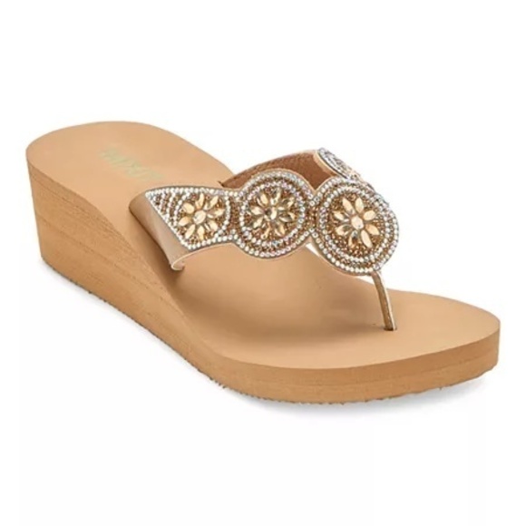 Mixit Womens Wedge Sandals, 6, Brown - Picture 1 of 1